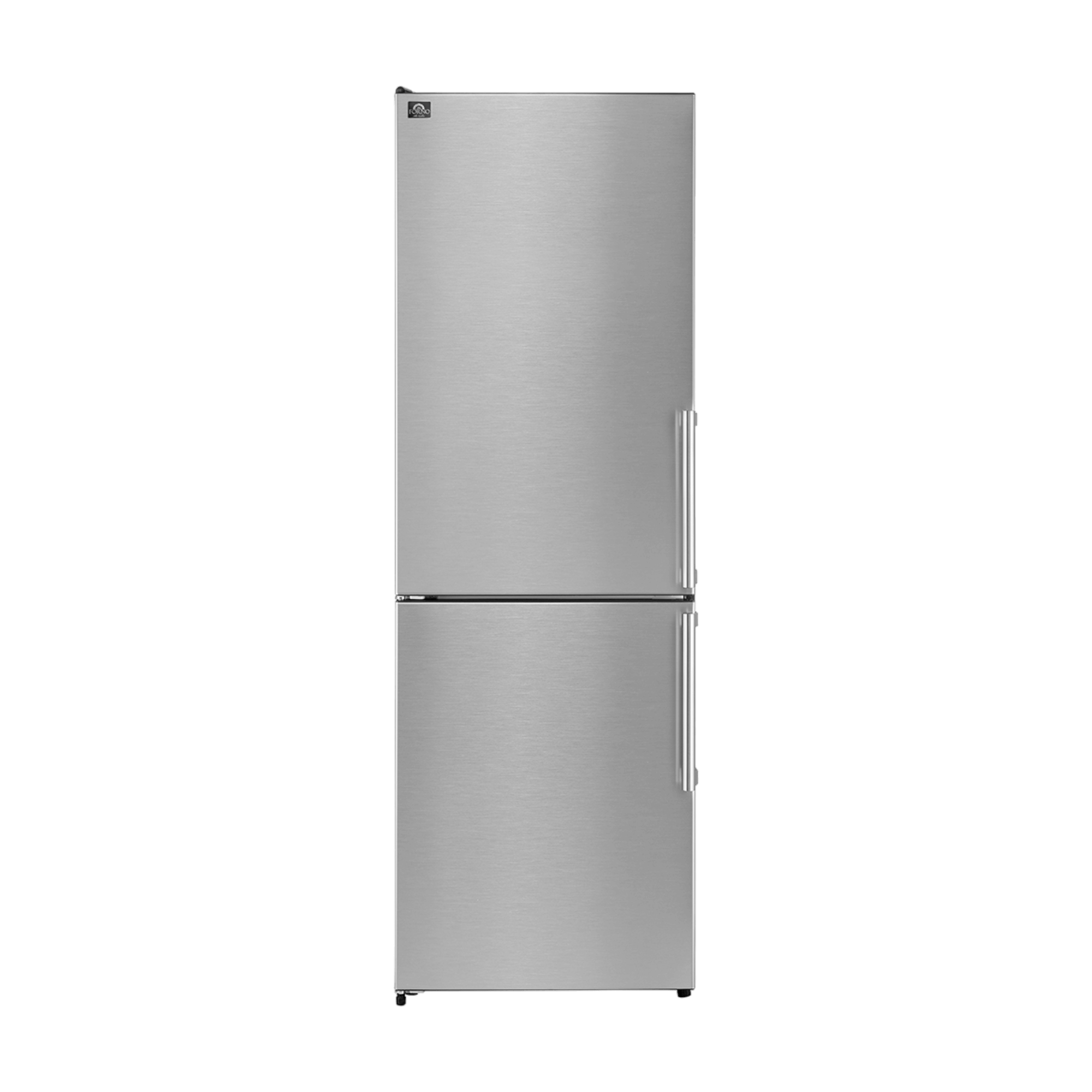 Forno 23.4" 10.8 Cu. Ft. Left Swing Refrigerator with Bottom Freezer in Stainless Steel, FFFFD1778-24LS