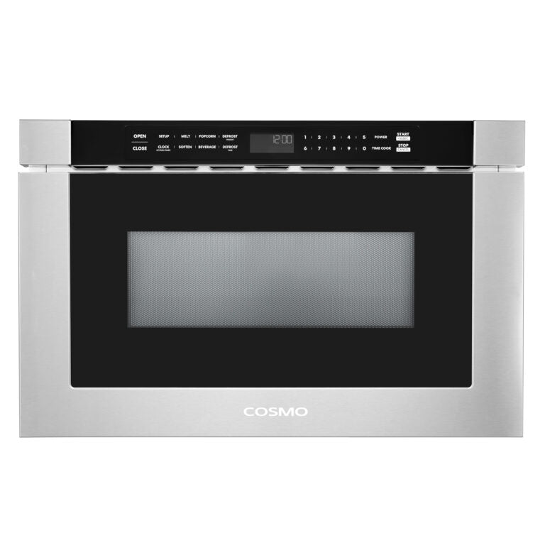 Cosmo 24 in. Built-in Microwave Drawer with Automatic Presets, Touch Controls, Defrosting Rack and 1.2 cu. ft. Capacity in Stainless Steel - COS-12MWDSS-NH