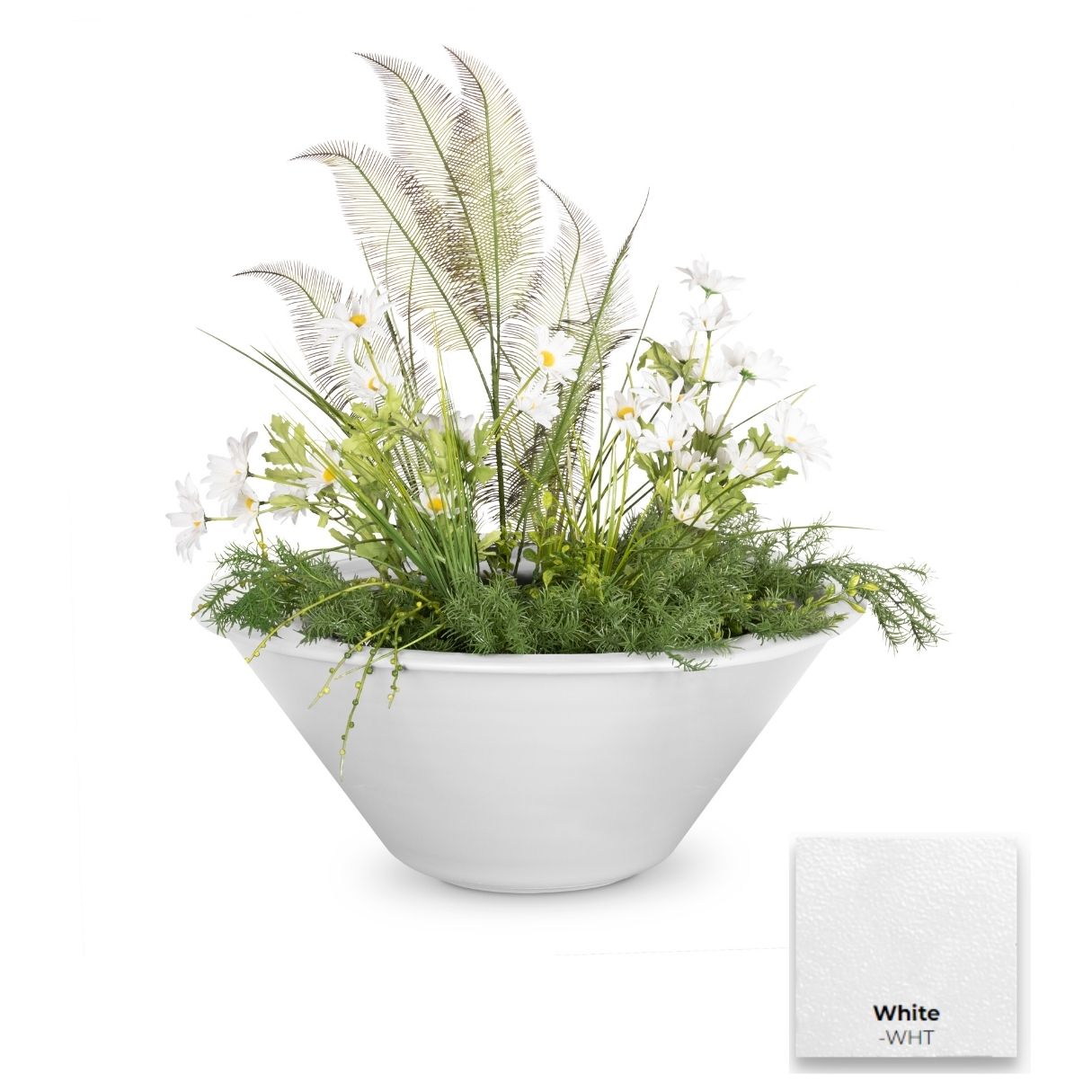 The Outdoor Plus Cazo Powder Coated Steel Planter Bowl.