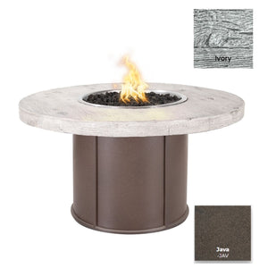 The Outdoor Plus Fresno Wood Grain Concrete and Steel Fire Table.