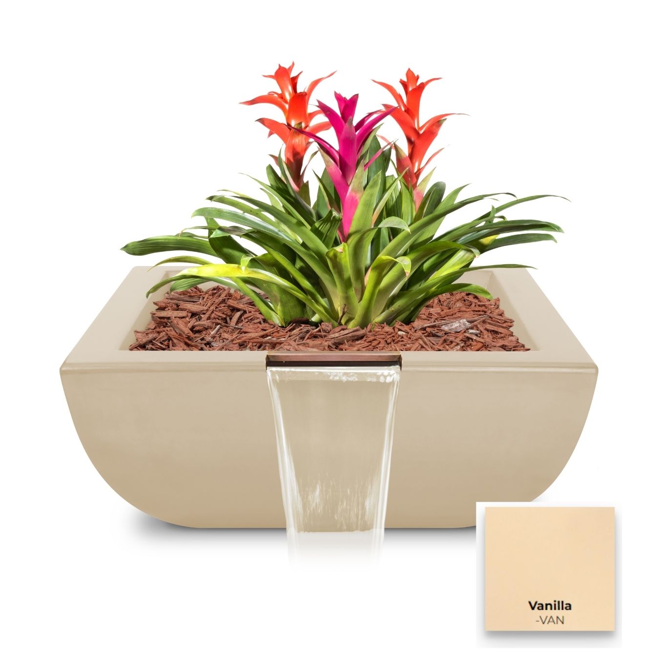 The Outdoor Plus Avalon Concrete Planter & Water Bowl.