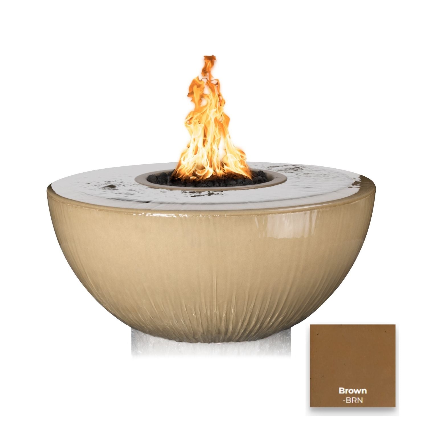 The Outdoor Plus Sedona 360° Concrete Fire & Water Bowl.