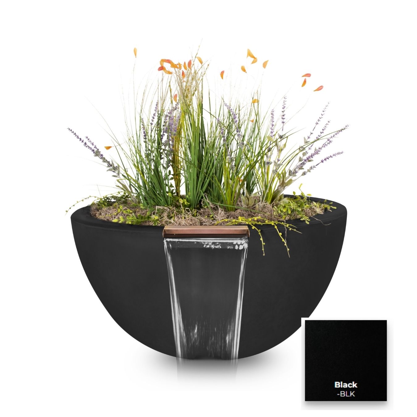 The Outdoor Plus Luna Concrete Planter & Water Bowl.