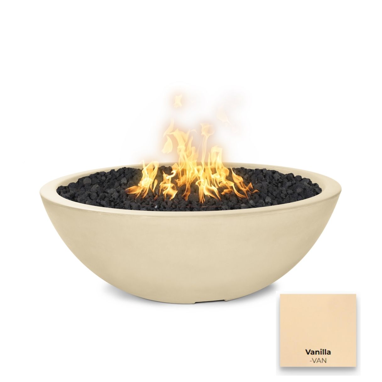 The Outdoor Plus Sedona Concrete Fire Pit - Narrow Ledge.