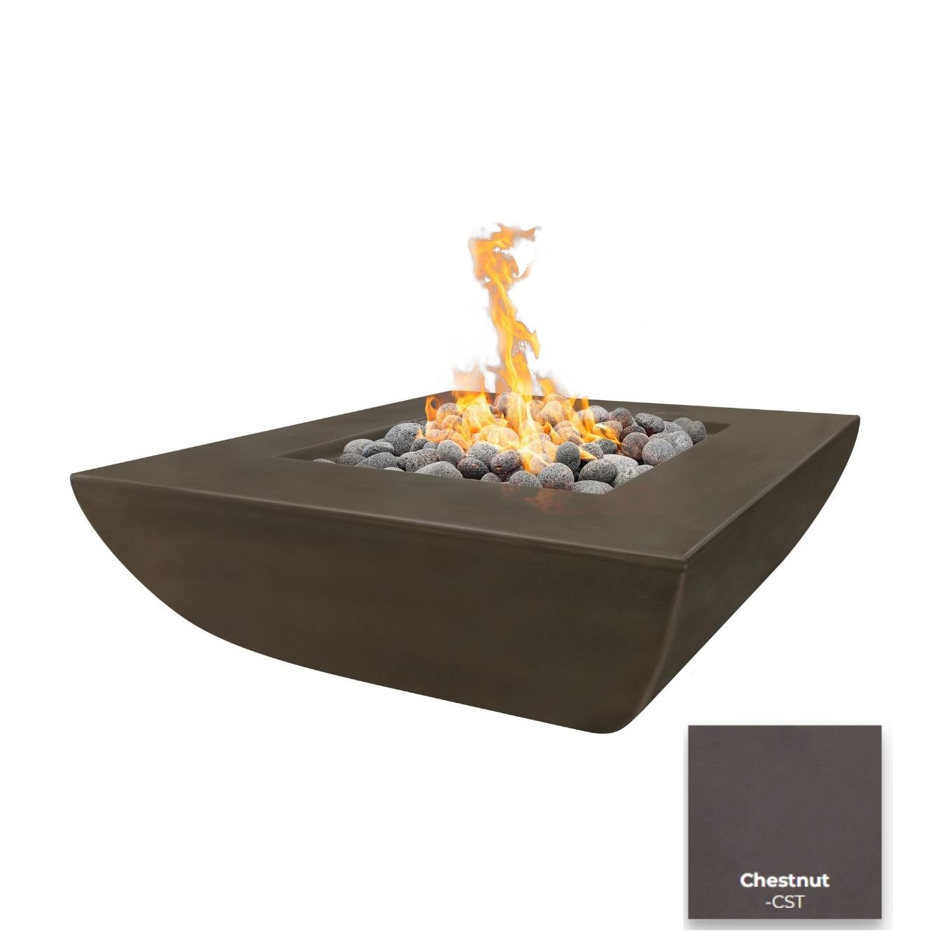 The Outdoor Plus Avalon Wide Ledge Concrete Fire Pit.