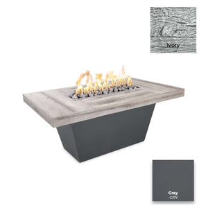 The Outdoor Plus Tacoma Wood Grain Concrete and Steel Fire Table.