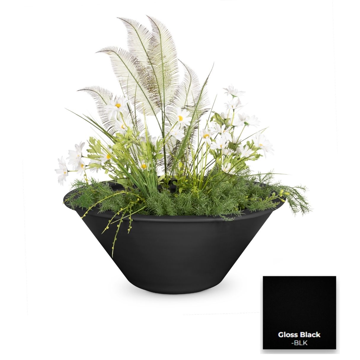 The Outdoor Plus Cazo Powder Coated Steel Planter Bowl.