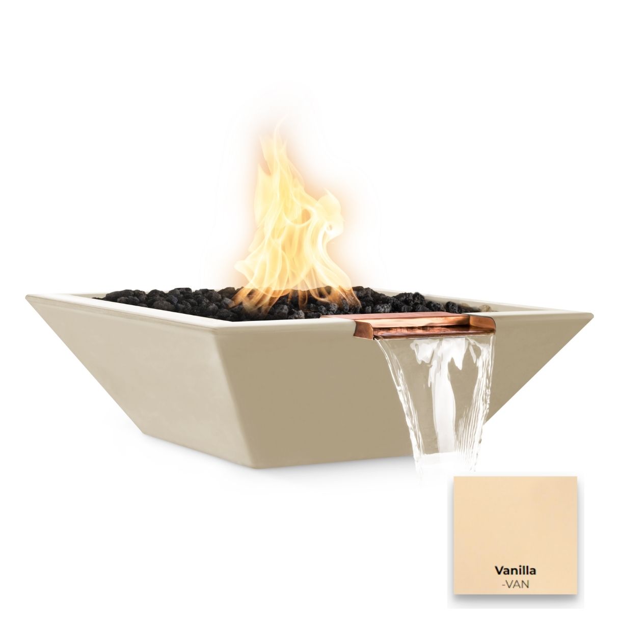 The Outdoor Plus Maya Concrete Fire & Water Bowl - Wide Spill.