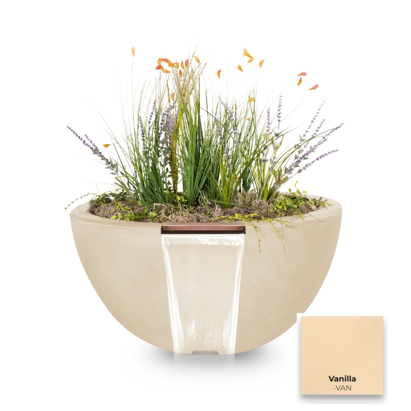 The Outdoor Plus Luna Concrete Planter & Water Bowl.