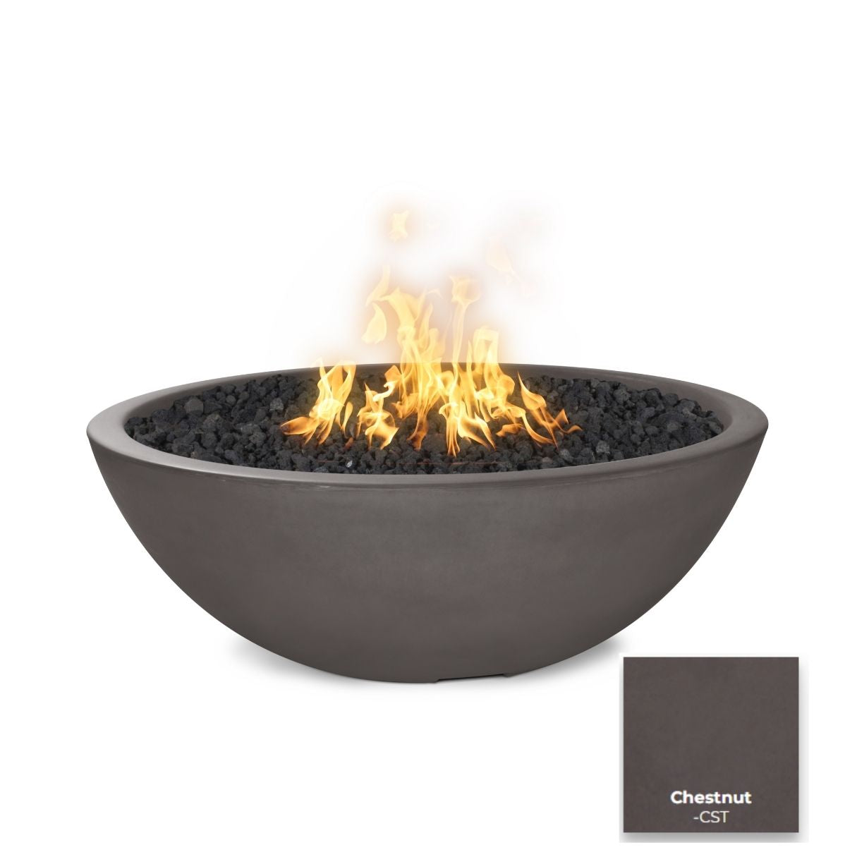 The Outdoor Plus Sedona Concrete Fire Pit - Narrow Ledge.