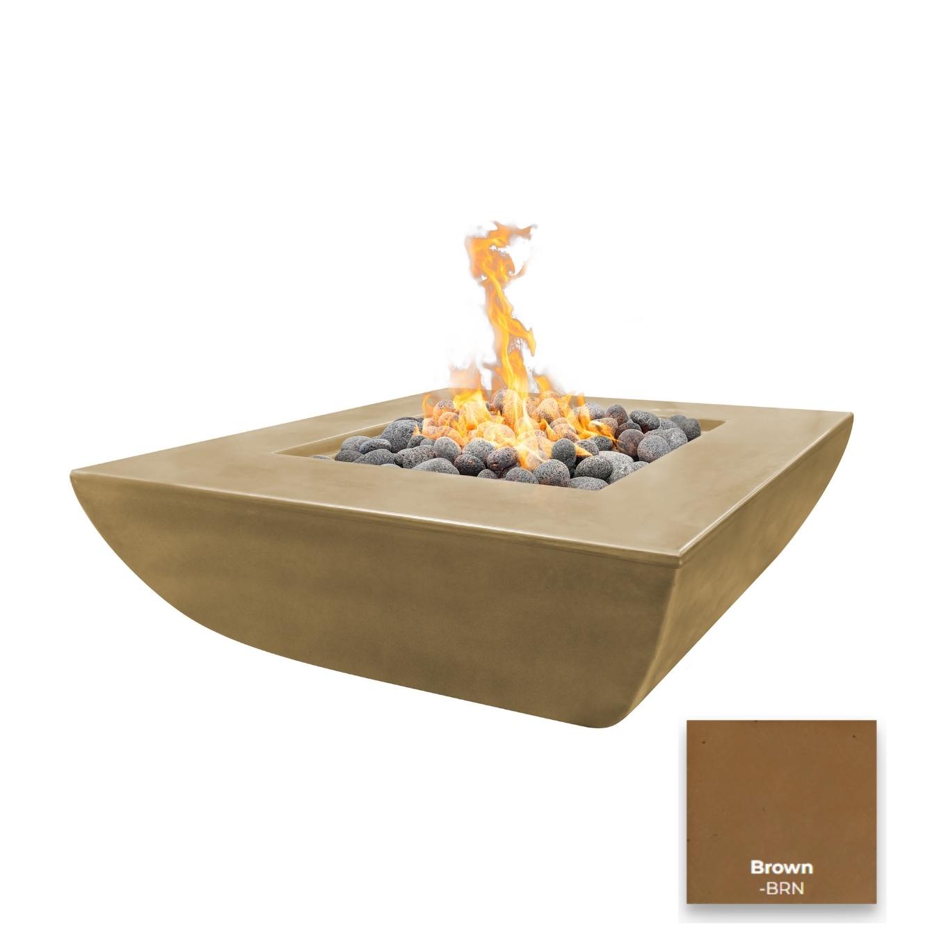 The Outdoor Plus Avalon Wide Ledge Concrete Fire Pit.