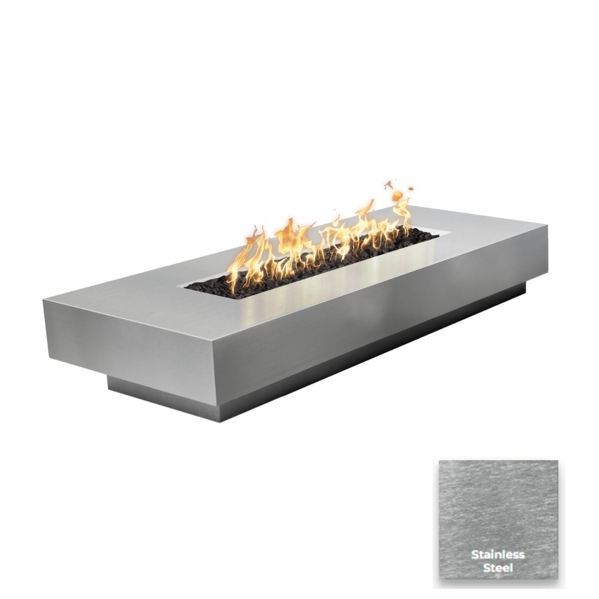 The Outdoor Plus Cabo Linear Metal Fire Pit.