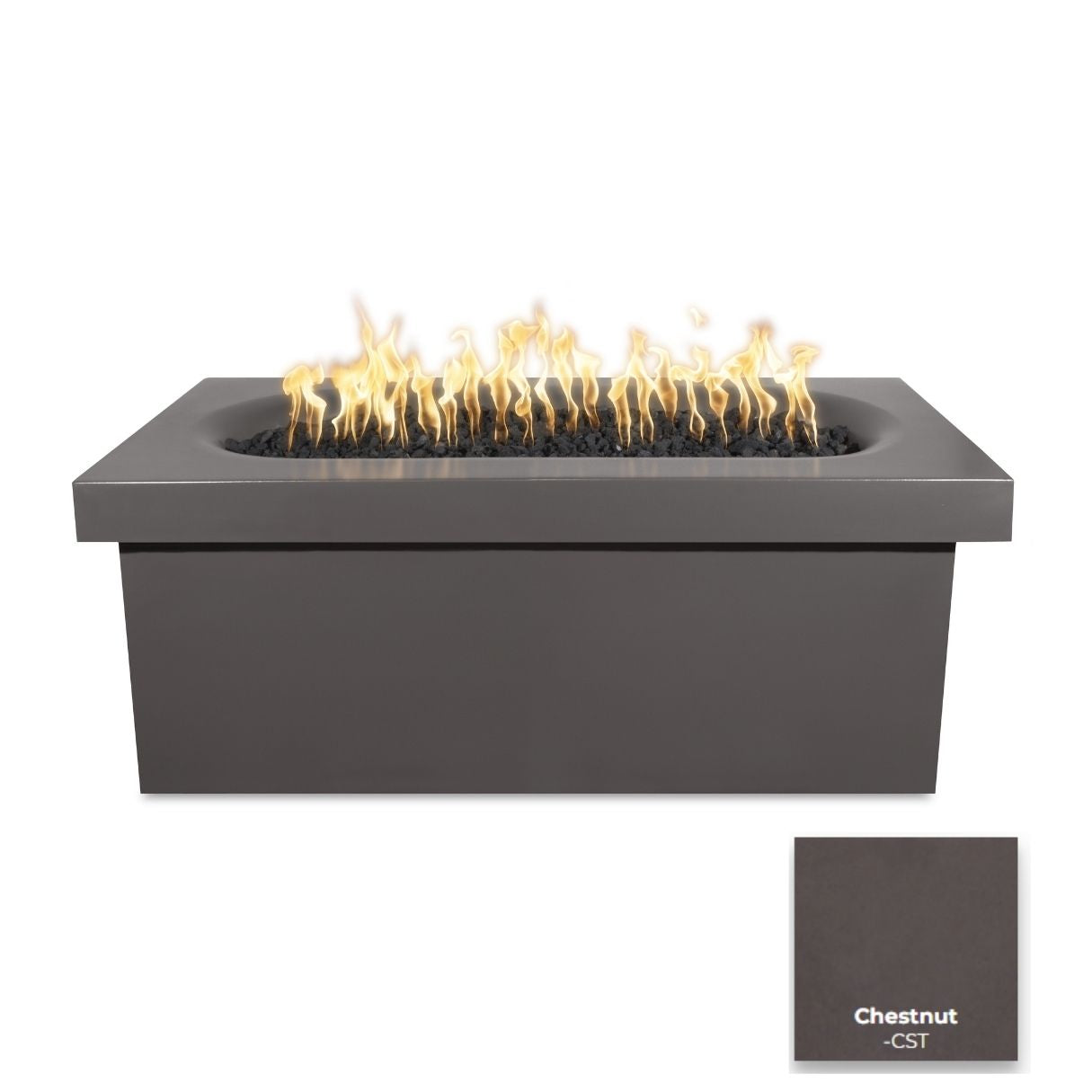 The Outdoor Plus Ramona Rectangular Concrete Fire Table.