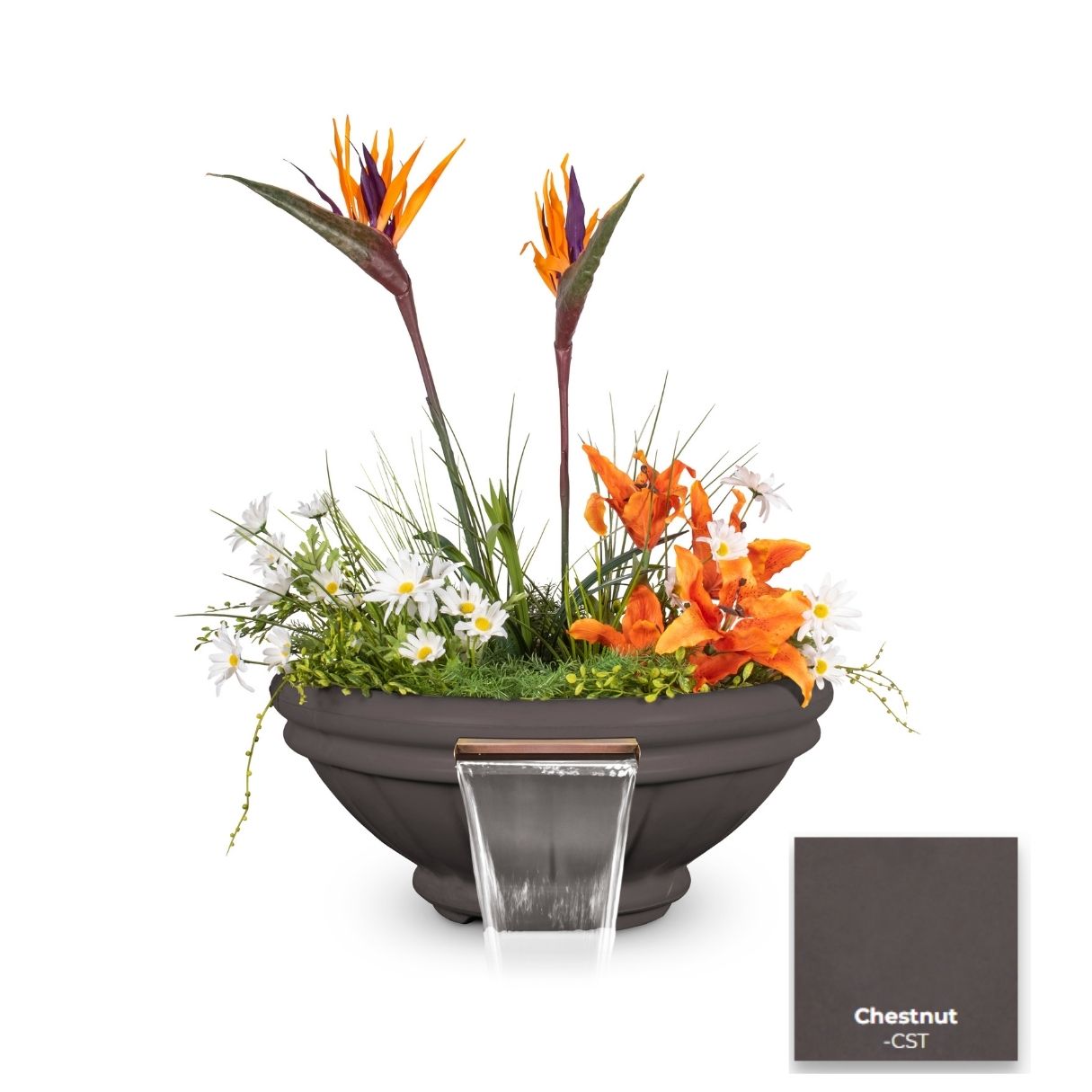 The Outdoor Plus Roma Concrete Planter & Water Bowl.