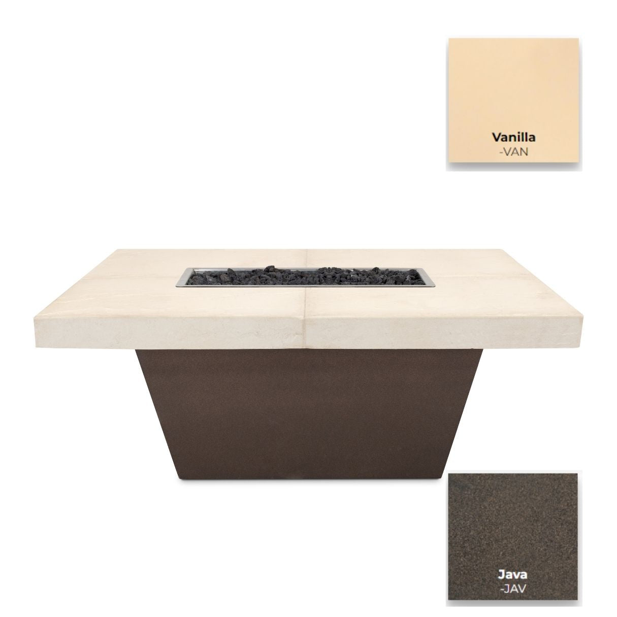 The Outdoor Plus Tacoma Smooth Concrete and Steel Fire Table.