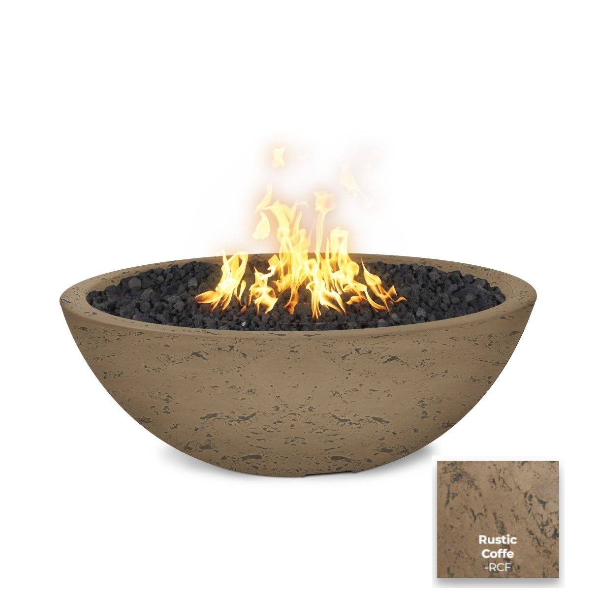 The Outdoor Plus Sedona Concrete Fire Pit - Narrow Ledge.