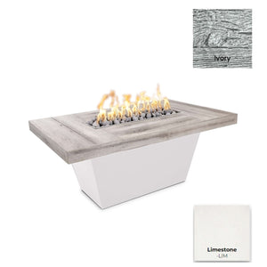 The Outdoor Plus Tacoma Wood Grain Concrete and Steel Fire Table.