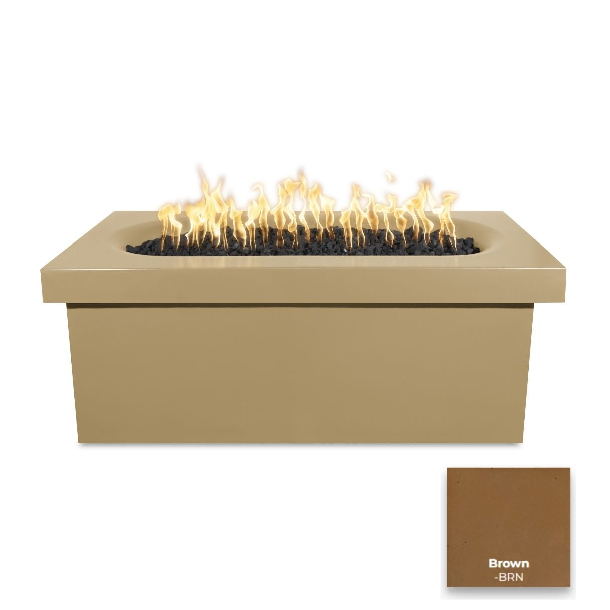 The Outdoor Plus Ramona Rectangular Concrete Fire Table.