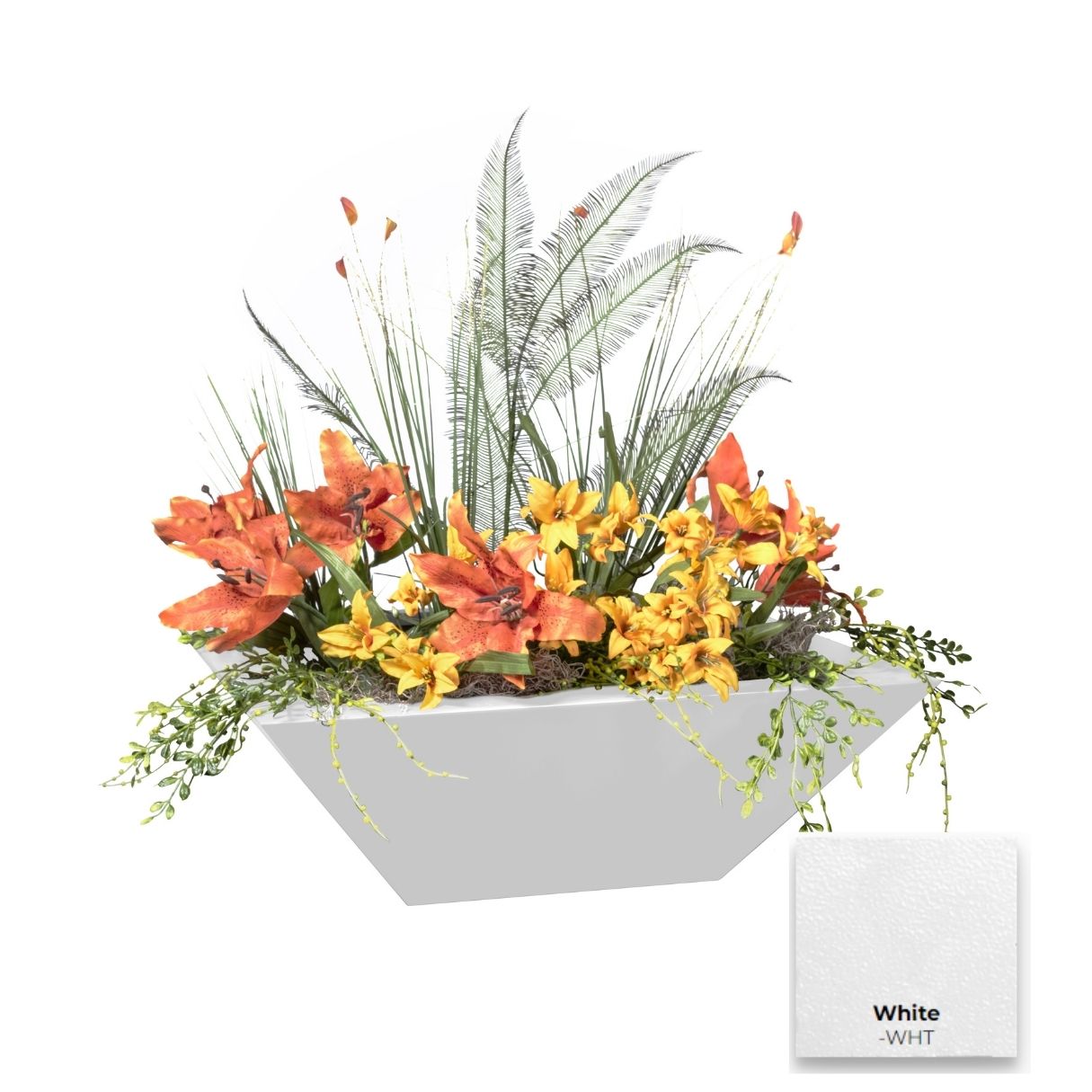 The Outdoor Plus Maya Powdercoated Steel Planter Bowl.