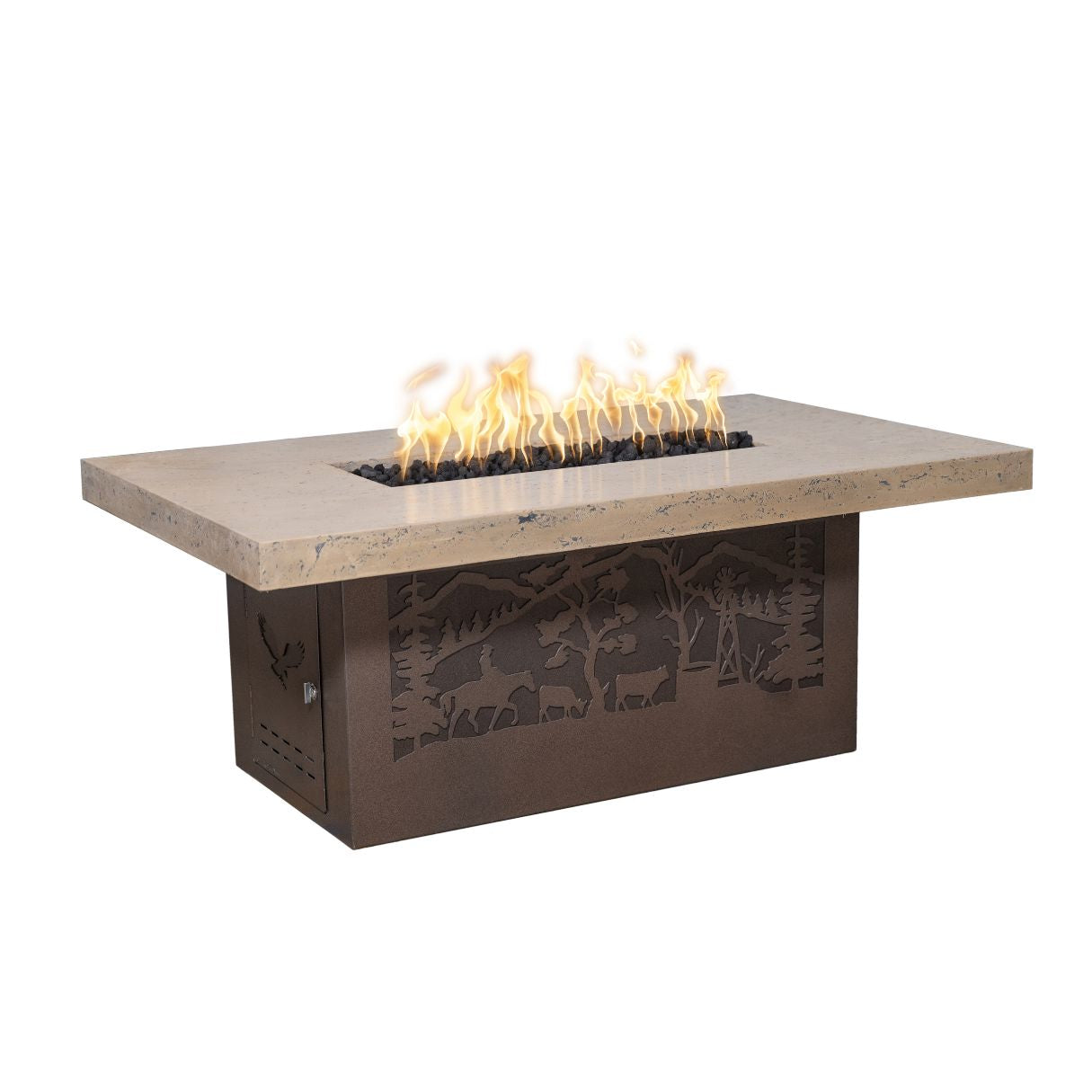 The Outdoor Plus Rectangle Outback Fire Pit / Deer County Design.