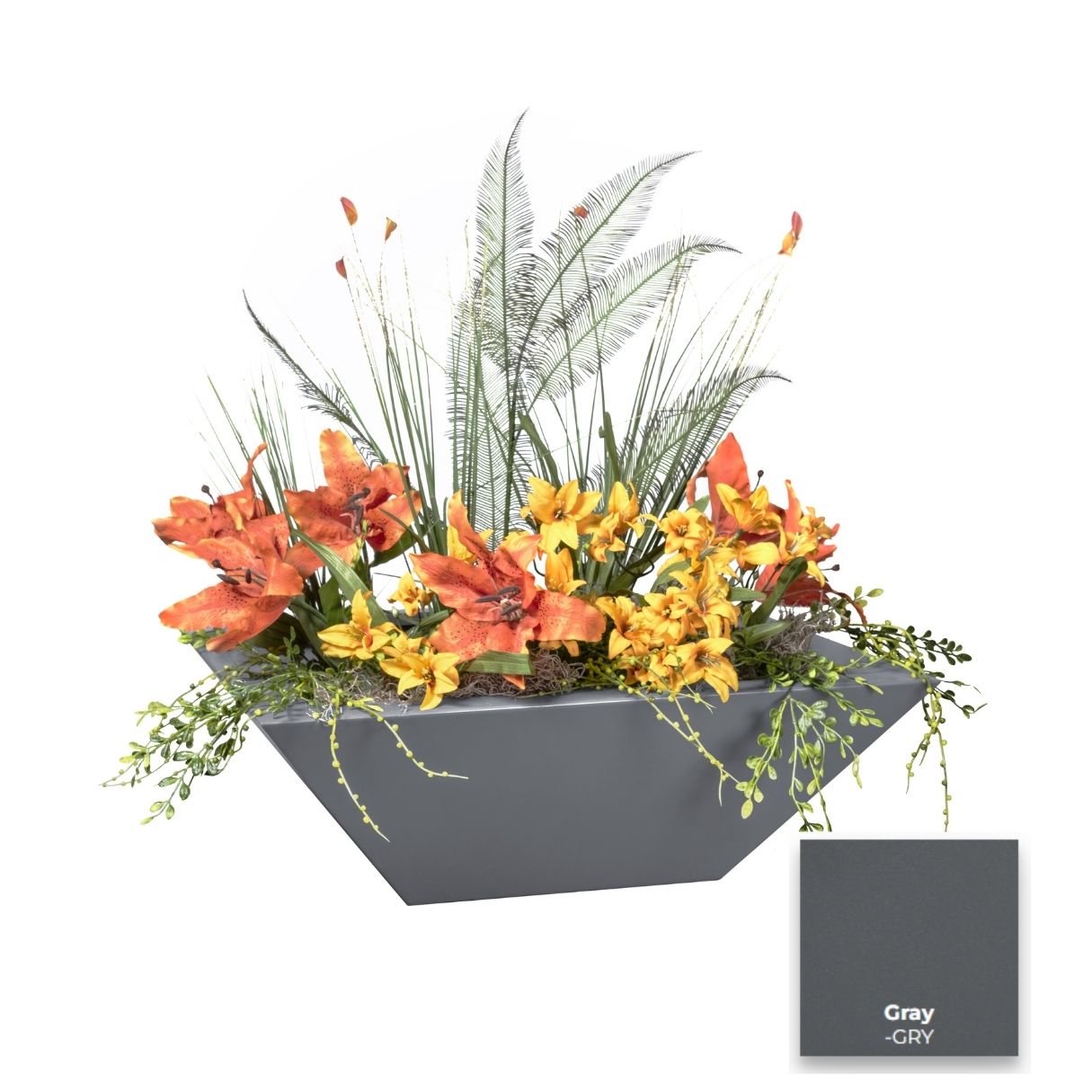 The Outdoor Plus Maya Powdercoated Steel Planter Bowl.