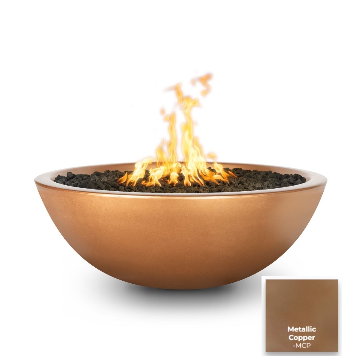 The Outdoor Plus Sedona Concrete Fire Pit - Narrow Ledge.