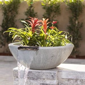 The Outdoor Plus Sedona Wood Grain Concrete Planter & Water Bowl.