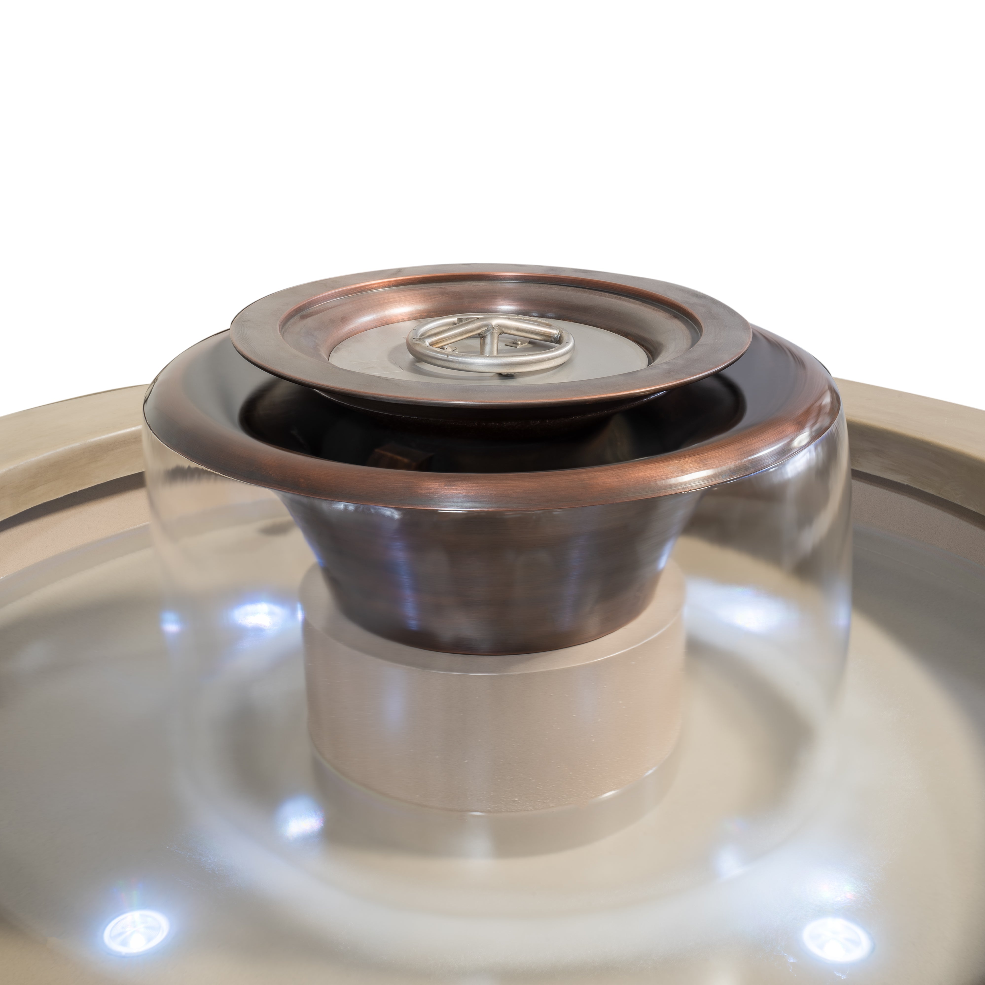 The Outdoor Plus Olympian Round 360° Copper Fire & Water Fountain.