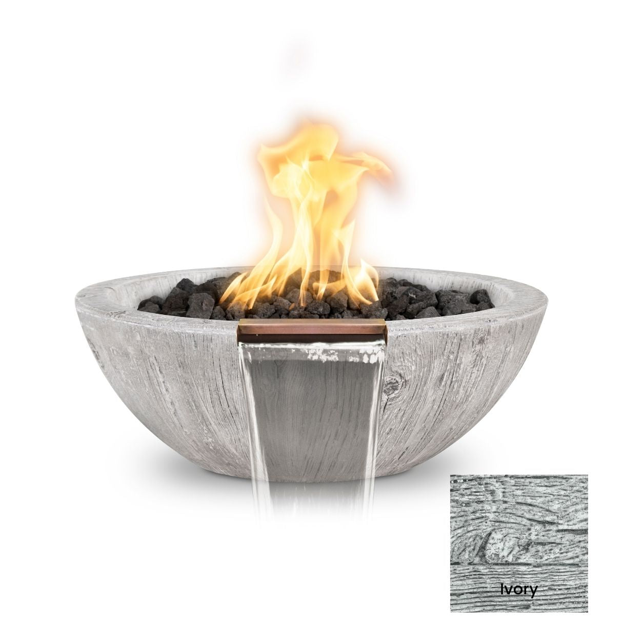The Outdoor Plus Wood Grain Concrete Fire & Water Bowl.