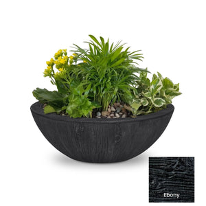 The Outdoor Plus Sedona Wood Grain Concrete Planter Bowl.