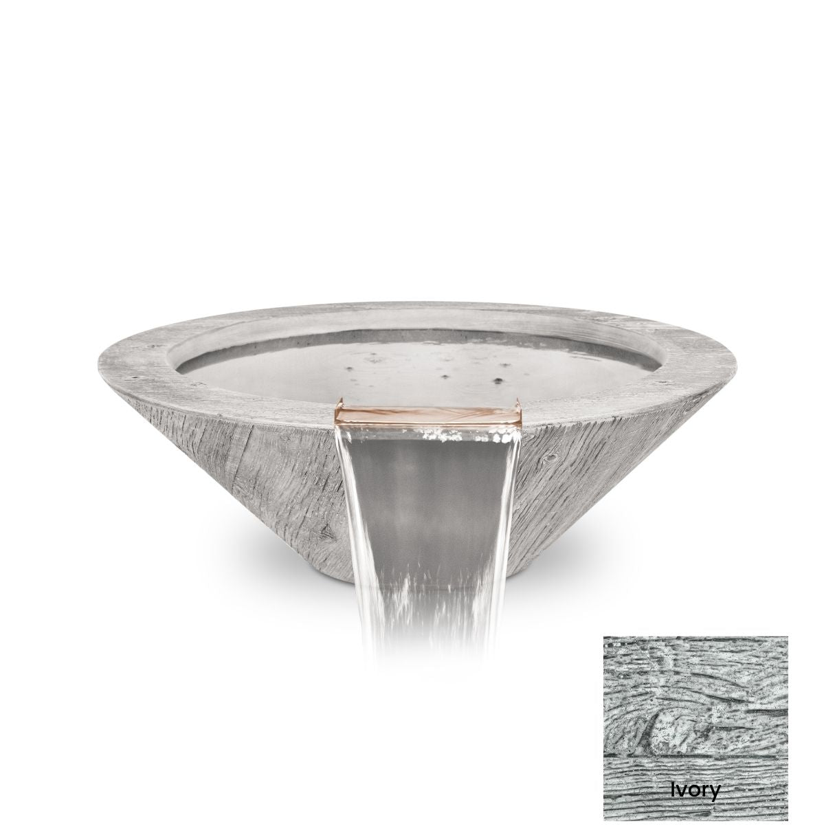 The Outdoor Plus Cazo Wood Grain Concrete Water Bowl.