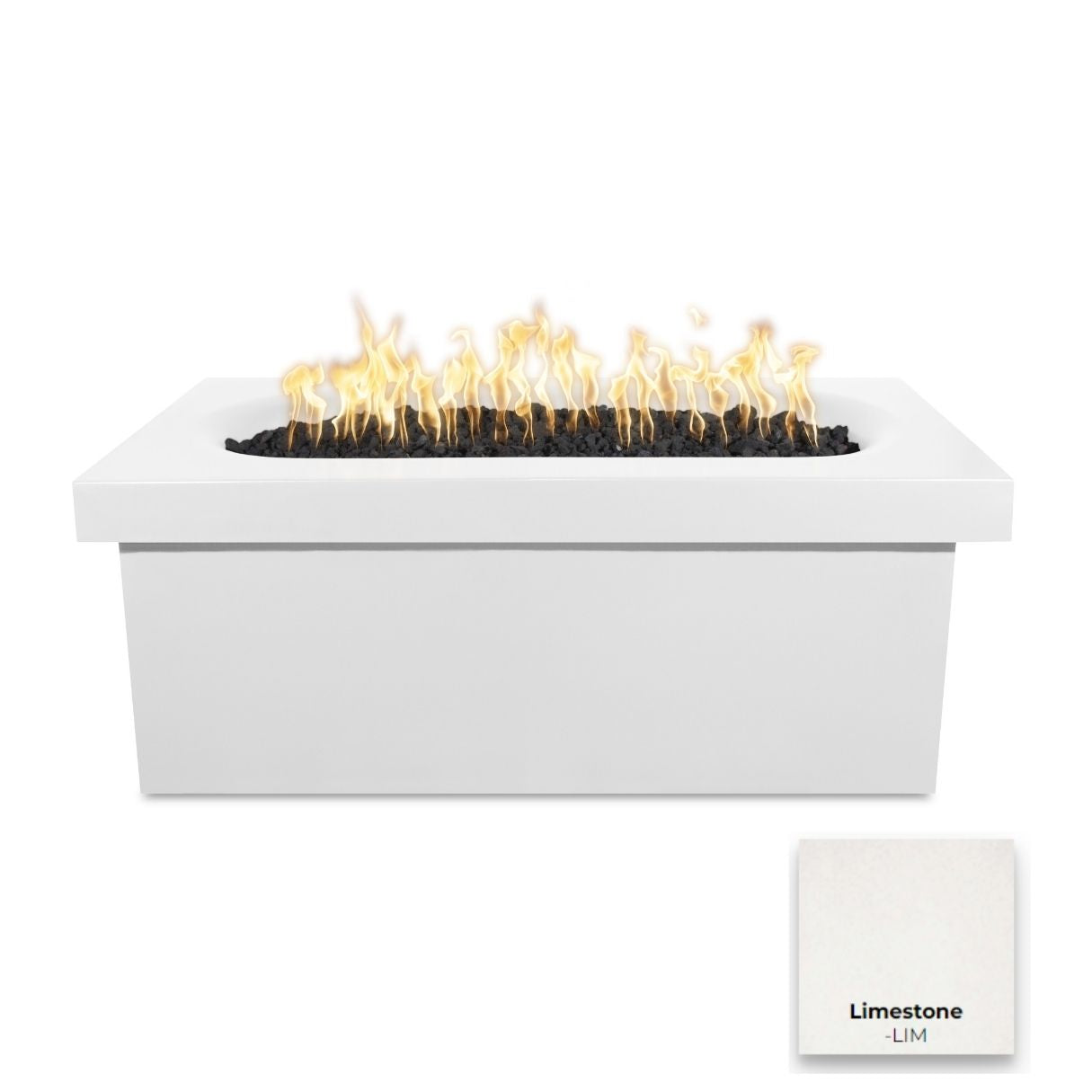 The Outdoor Plus Ramona Rectangular Concrete Fire Table.