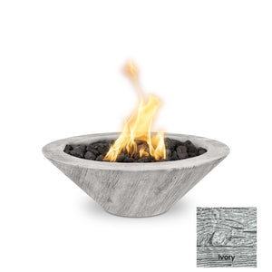 The Outdoor Plus Cazo Wood Grain Concrete Fire Bowl.