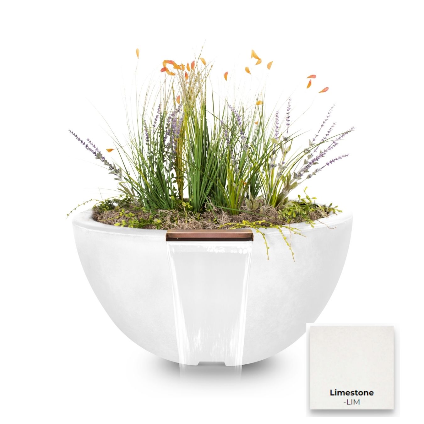 The Outdoor Plus Luna Concrete Planter & Water Bowl.