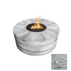 The Outdoor Plus Sequoia Wood Grain Concrete Fire Pit.
