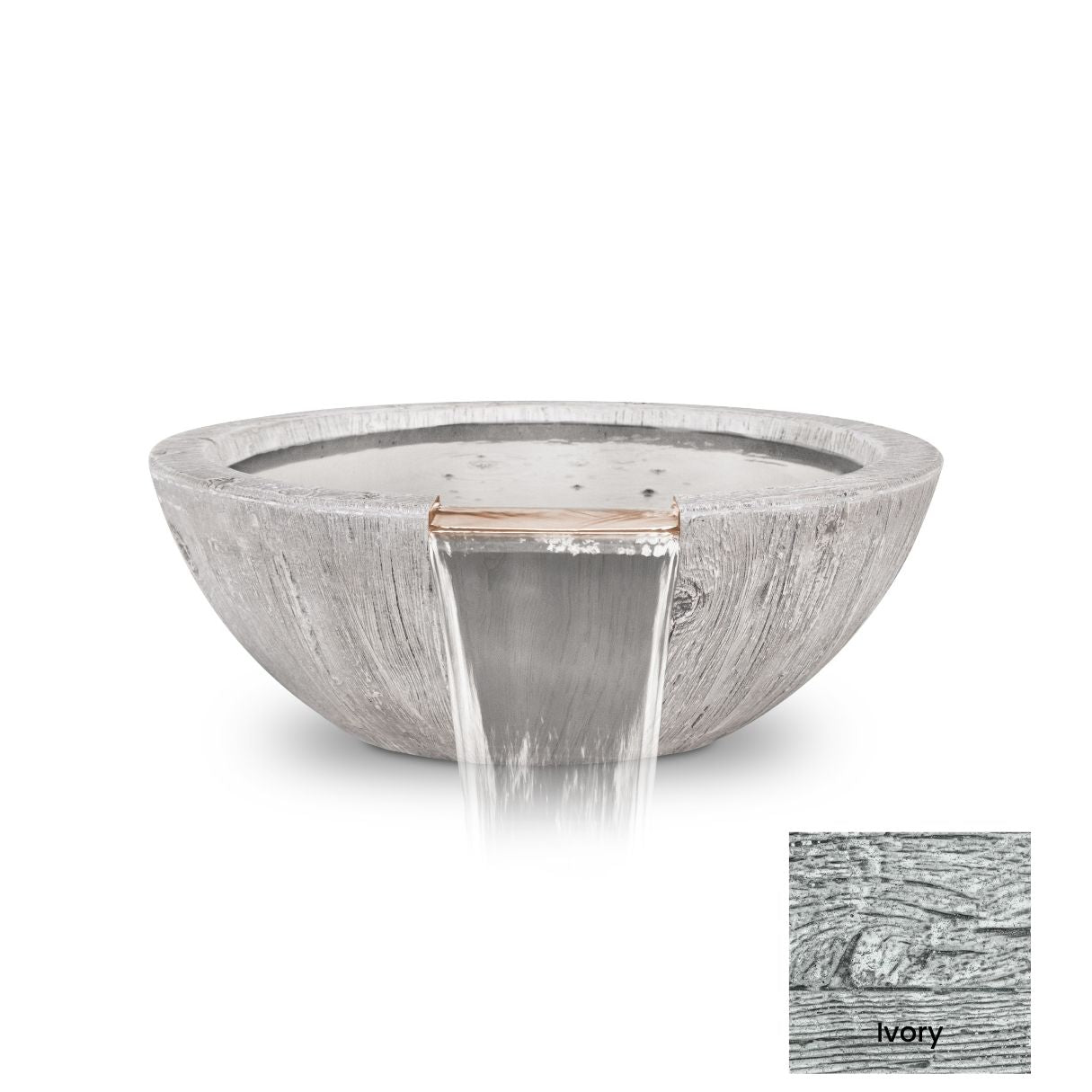 The Outdoor Plus Sedona Wood Grain Concrete Water Bowl.