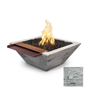 The Outdoor Plus Maya Wood Grain Concrete Fire & Water Bowl - Wide Spill.
