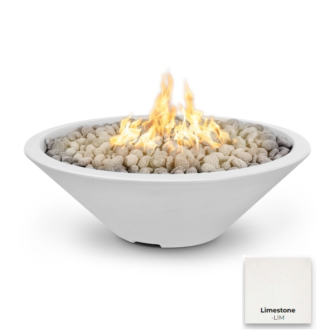 The Outdoor Plus Cazo Concrete Fire Pit - Narrow Ledge.