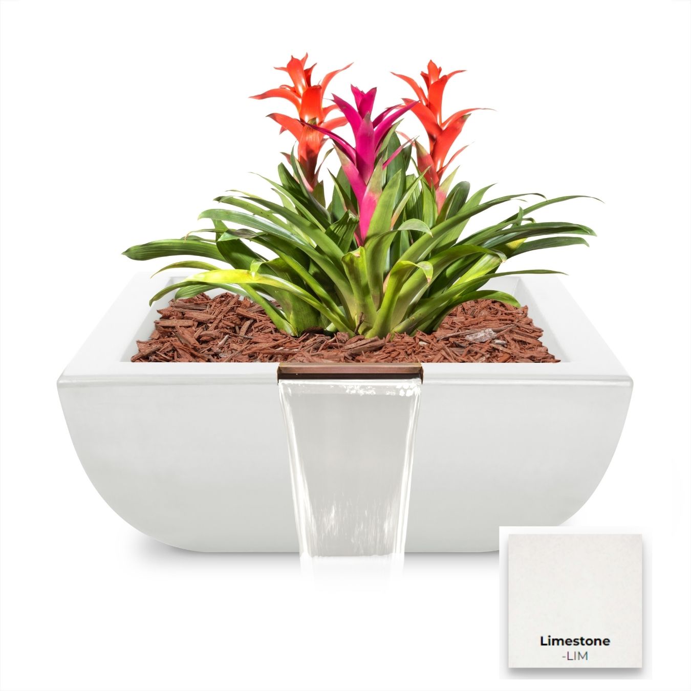 The Outdoor Plus Avalon Concrete Planter & Water Bowl.