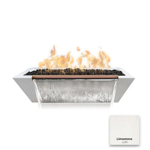 The Outdoor Plus Linear Maya Concrete Fire & Water Bowl.