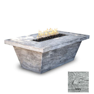 The Outdoor Plus Carson Wood Grain Concrete Fire Pit.