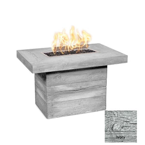 The Outdoor Plus Alberta Wood Grain Concrete Fire Pit.