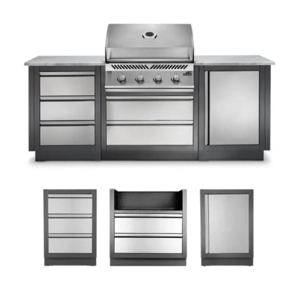 Napoleon Oasis 100 Outdoor Kitchen Island w/ Built-in 500 Series 32 Grill.