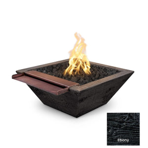 The Outdoor Plus Maya Wood Grain Concrete Fire & Water Bowl - Wide Spill.