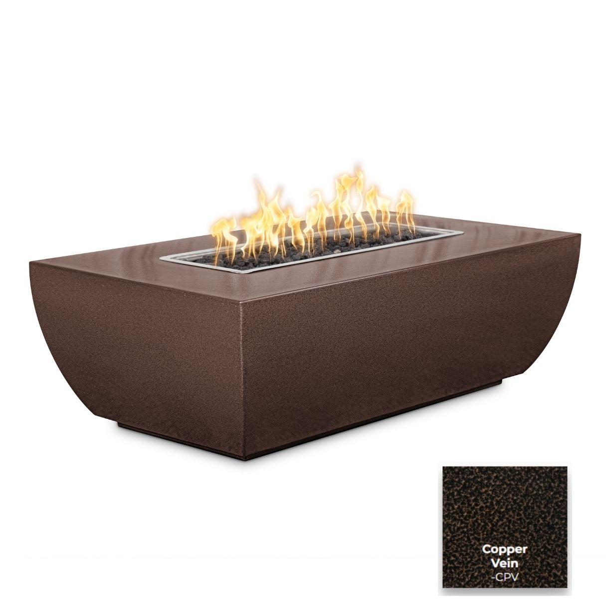 The Outdoor Plus Avalon Linear Metal Fire Pit - 15" Tall.