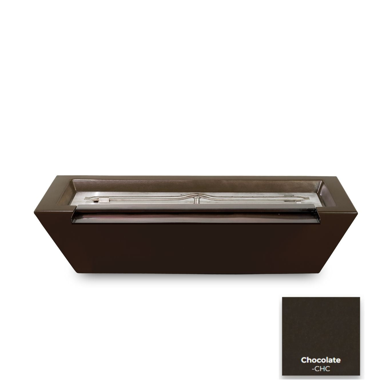 The Outdoor Plus Linear Maya Concrete Fire & Water Bowl.