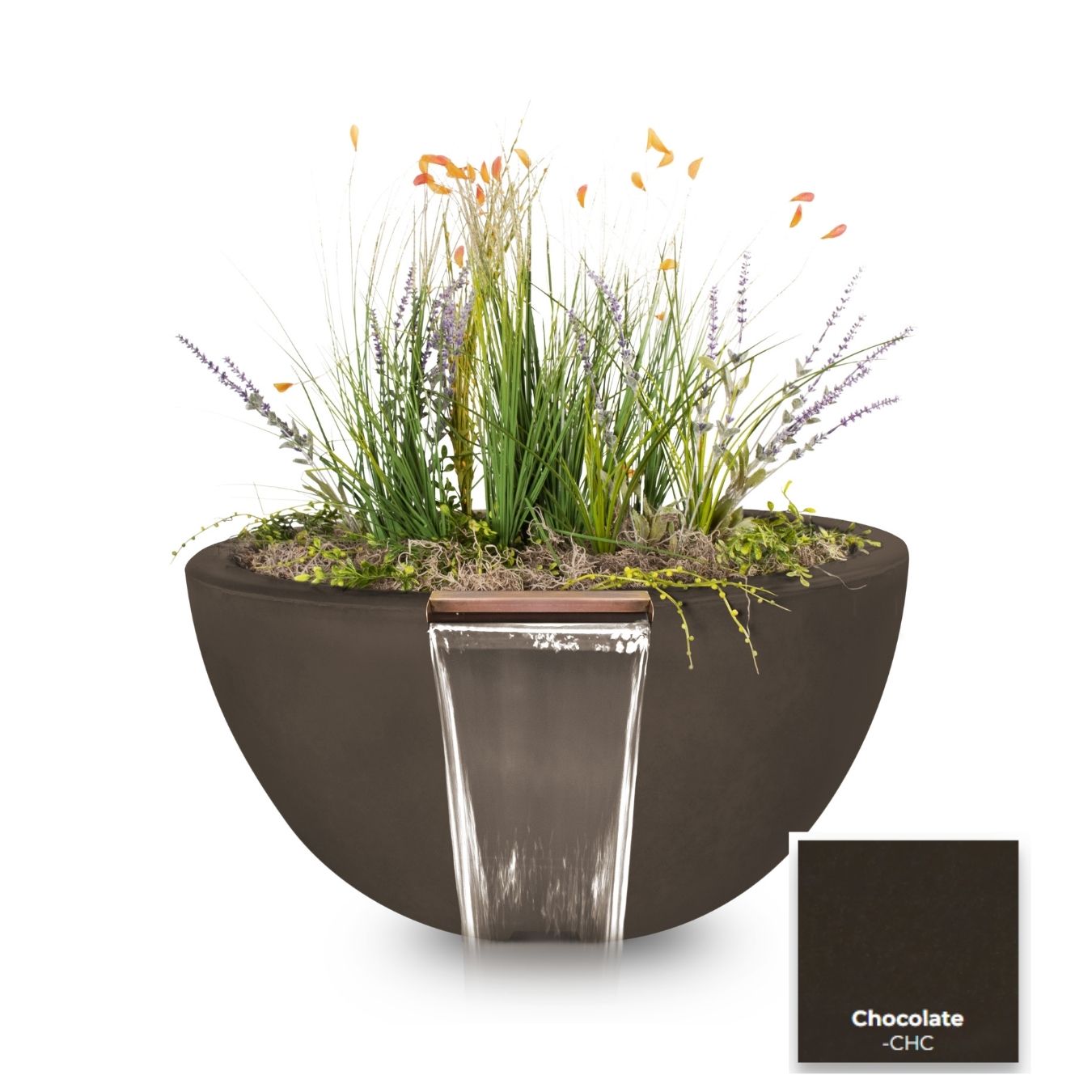 The Outdoor Plus Luna Concrete Planter & Water Bowl.