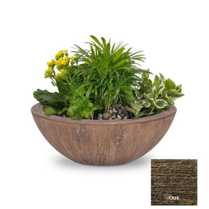 The Outdoor Plus Sedona Wood Grain Concrete Planter Bowl.