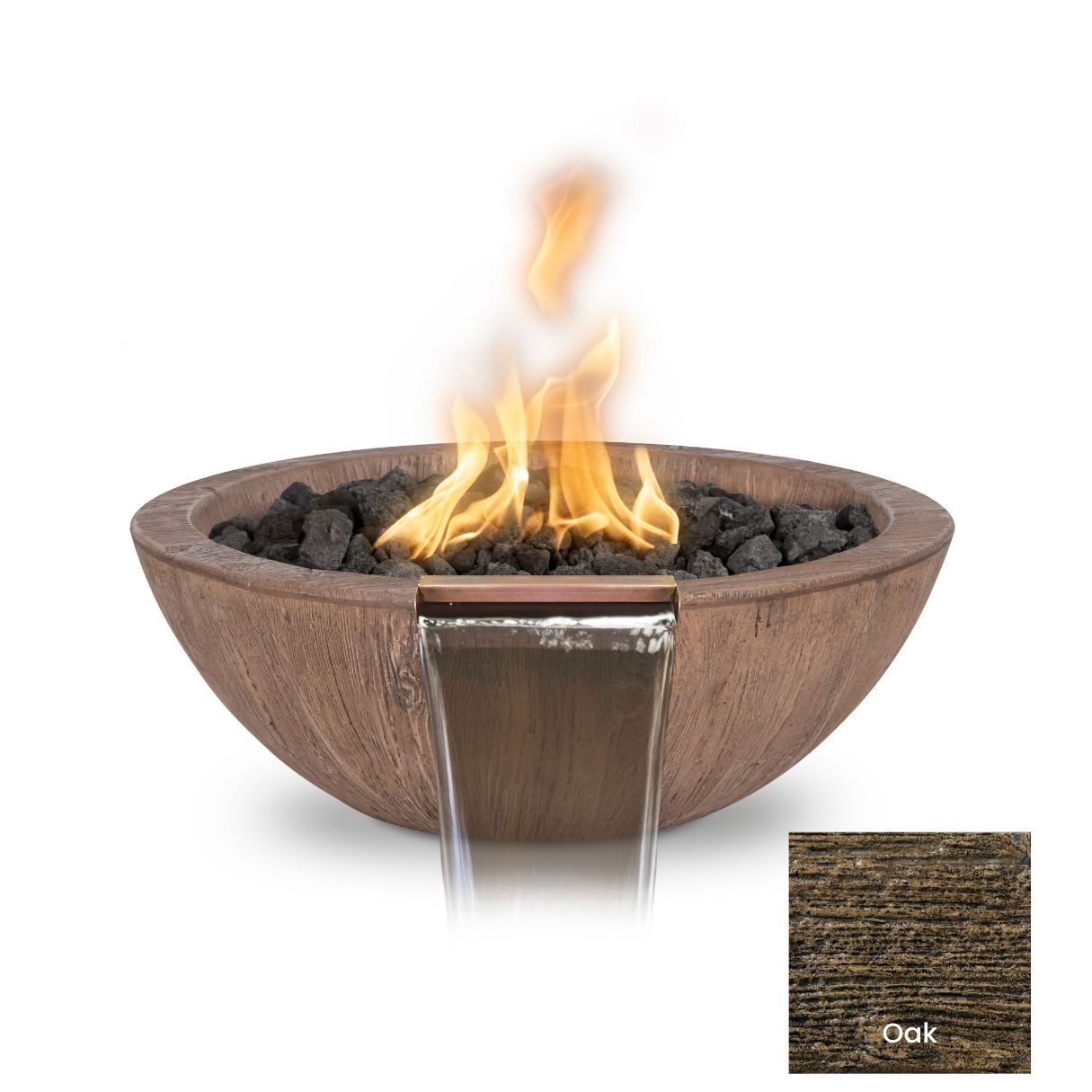 The Outdoor Plus Wood Grain Concrete Fire & Water Bowl.
