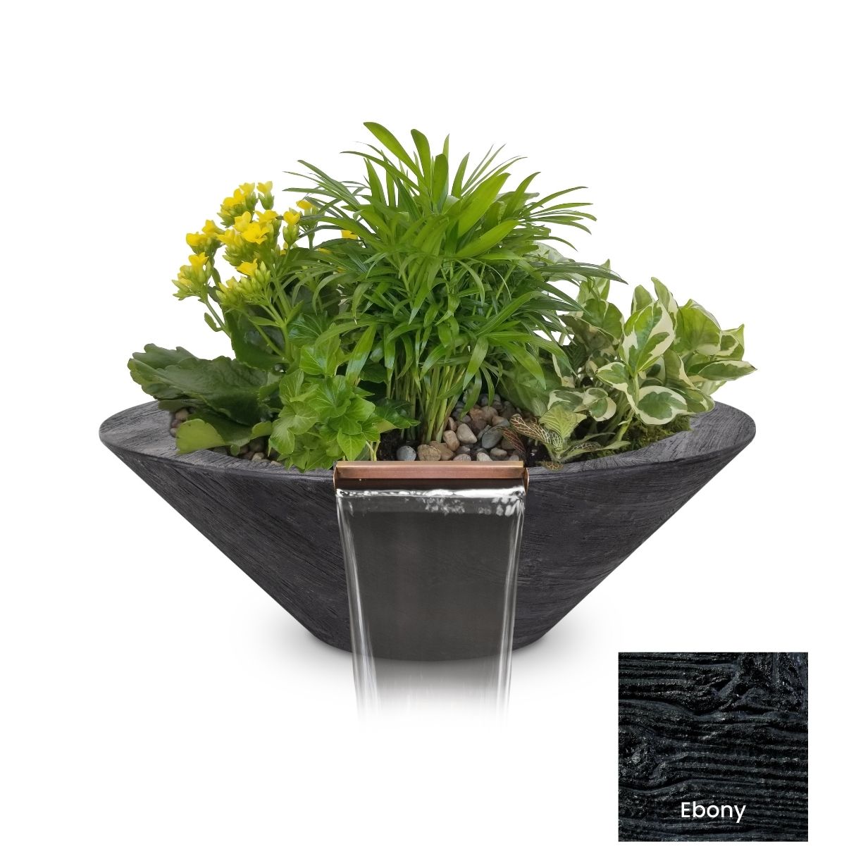 The Outdoor Plus Cazo Wood Grain Concrete Planter & Water Bowl.
